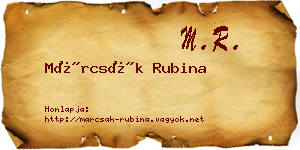Márcsák Rubina névjegykártya